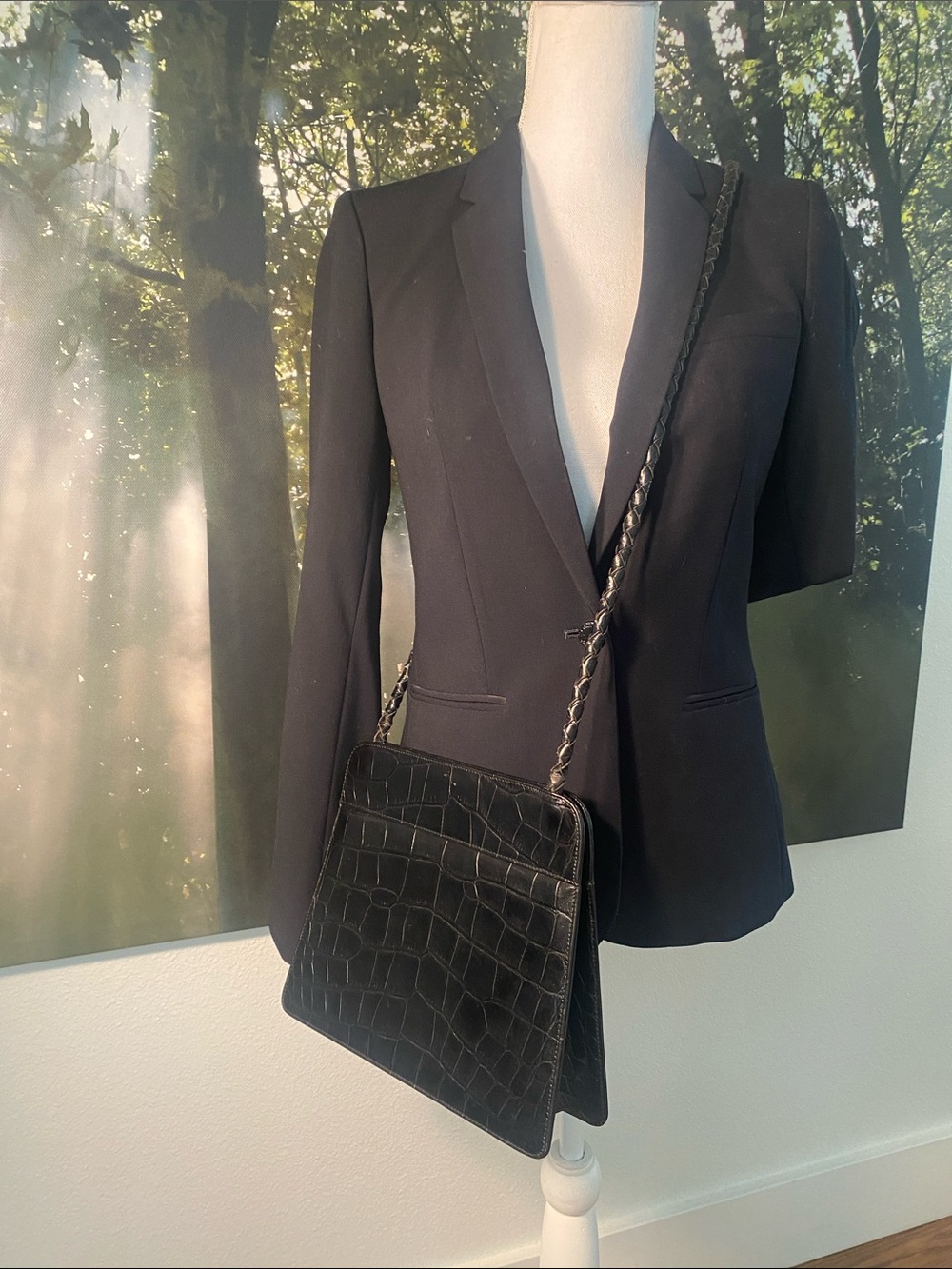 Vintage Beth Levine Croc Embossed Leather Crossbody Bag